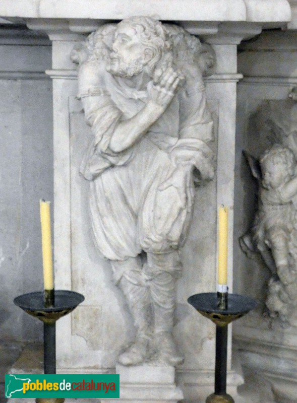 La Selva del Camp - Església de Sant Andreu. Atlant del retaule antic (Foto: Albert Esteves, 2025) La Selva del Camp - Església de Sant Andreu. Atlant del retaule antic