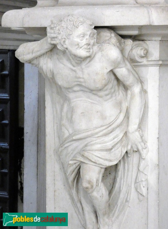 La Selva del Camp - Església de Sant Andreu. Atlant del retaule antic (Foto: Albert Esteves, 2025) La Selva del Camp - Església de Sant Andreu. Atlant del retaule antic