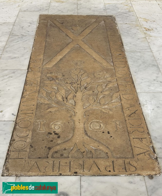 La Selva del Camp - Església de Sant Andreu. Làpida sepulcral de 1601 (Foto: Albert Esteves, 2025) La Selva del Camp - Església de Sant Andreu. Làpida sepulcral de 1601