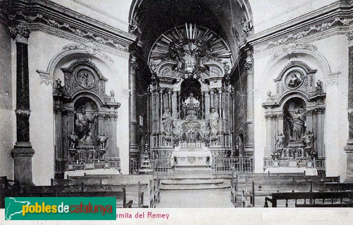 Alcover - Ermita del Remei. Retaule destruït (Postal antiga)