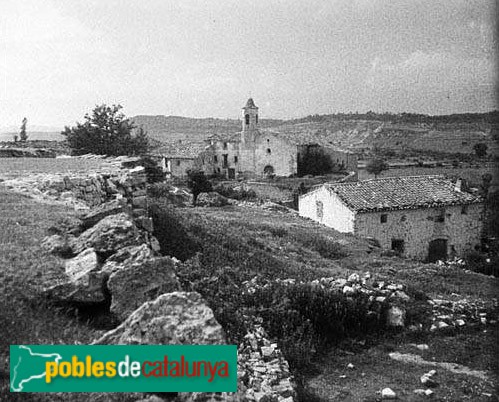 Vilaplana - Poble de la Mussara (Foto: <i>Antoni Maymó -Arxiu Fotogràfic Centre Excursionista de Catalunya-</i>, 1945-65) Vilaplana - Poble de la Mussara