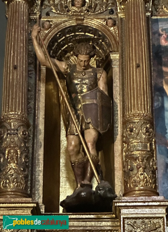 Sant Andreu de Llavaneres - Església de Sant Andreu. Retaule major. Sant Miquel