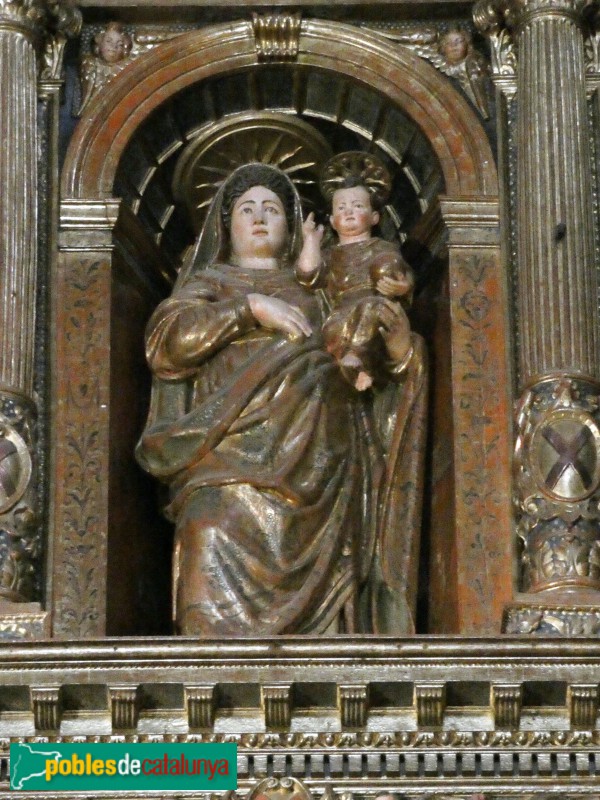 Sant Andreu de Llavaneres - Església de Sant Andreu. Retaule major. La Mare de Déu