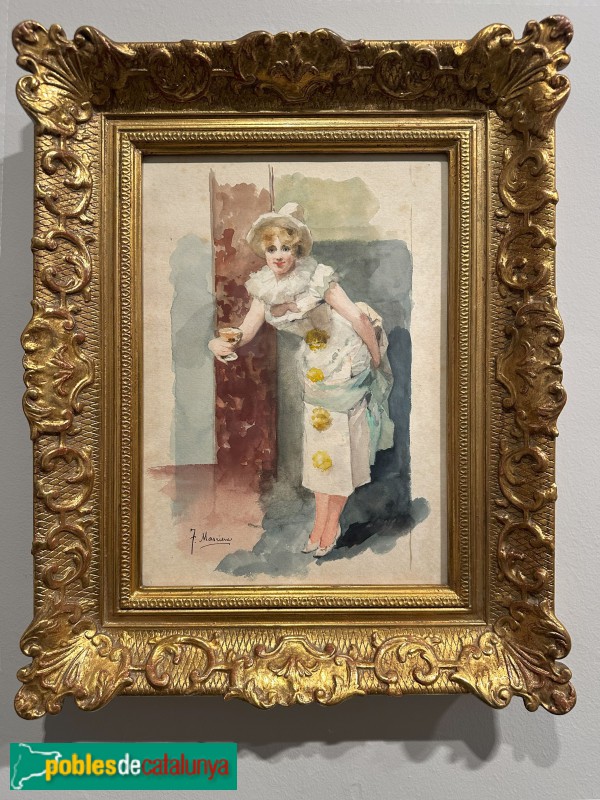 Museu-arxiu de Llavaneres - Francesc Masriera Manovens - La copa de champagne. Aquarel·la sobre paper (c.1890) (Foto: Albert Esteves, 2025) Museu-arxiu de Llavaneres - Francesc Masriera Manovens - La copa de champagne. Aquarel·la sobre paper (c.1890)