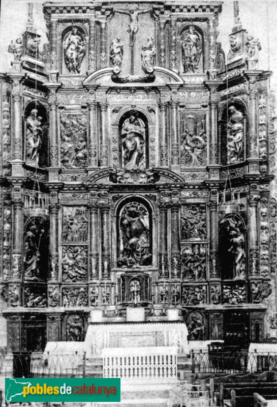 Mont-roig del Camp - Església Vella de Sant Miquel. Retaule de 1634, destruït el 1936