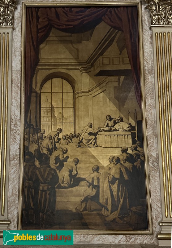 Mataró - Basílica de Santa Maria. Capella de les Santes. Pintura de Miquel Massot