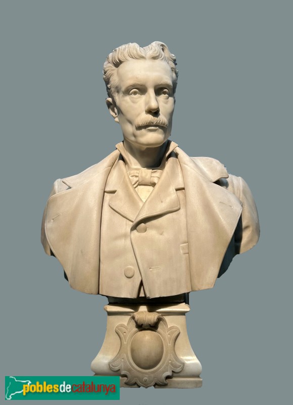 Biblioteca-Museu Víctor Balaguer - Carlo Nicoli - Bust de Francesc Gumà i Ferran, 1881. Marbre (Foto: Albert Esteves, 2025) Biblioteca-Museu Víctor Balaguer - Carlo Nicoli - Bust de Francesc Gumà i Ferran, 1881. Marbre