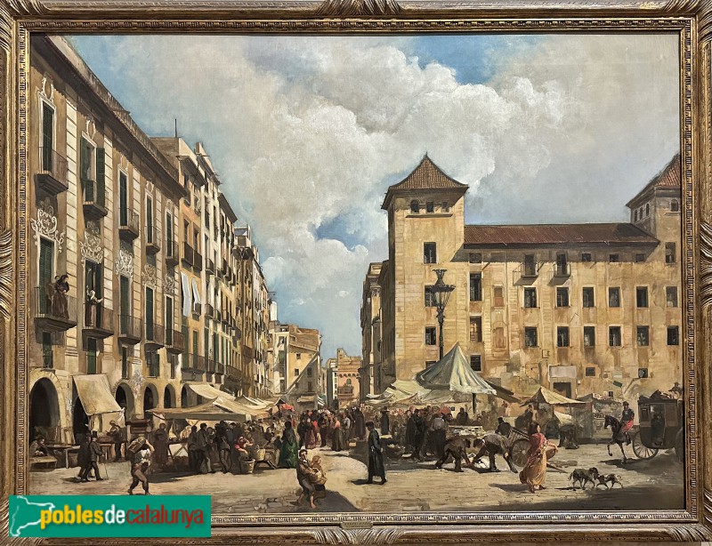 Museu Pau Casals - Els Encants Vells del pla de Sant Sebastià de Barcelona. Ramon Martí Alsina, c.1875 (Foto: Albert Esteves, 2025) Museu Pau Casals - Els Encants Vells del pla de Sant Sebastià de Barcelona. Ramon Martí Alsina, c.1875