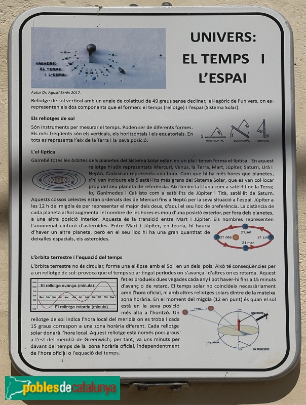 El Vendrell - Rellotge de sol. Cartell in situ