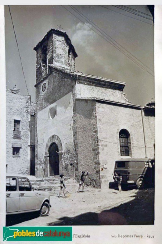 Pratdip - Església de la Nativitat de Santa Maria. Postal antiga