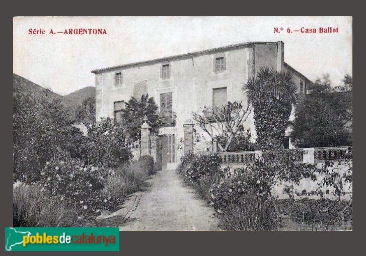 Argentona - Can Ballot. Postal antiga