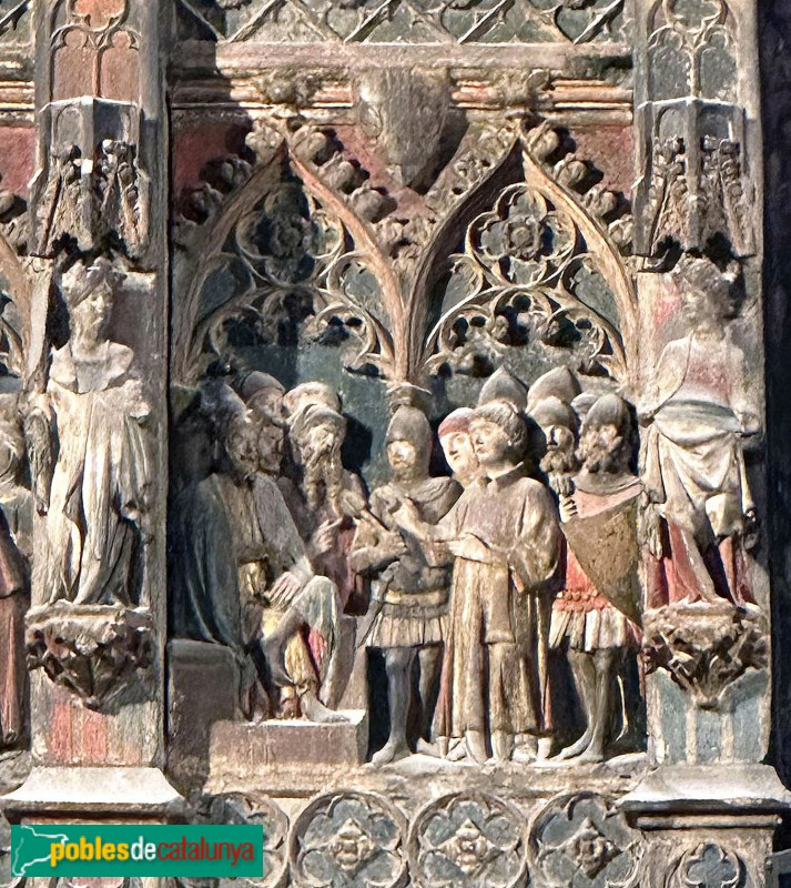 Lleida - Església de Sant Llorenç. Retaule de Sant Llorenç. El sant davant de l'emperador