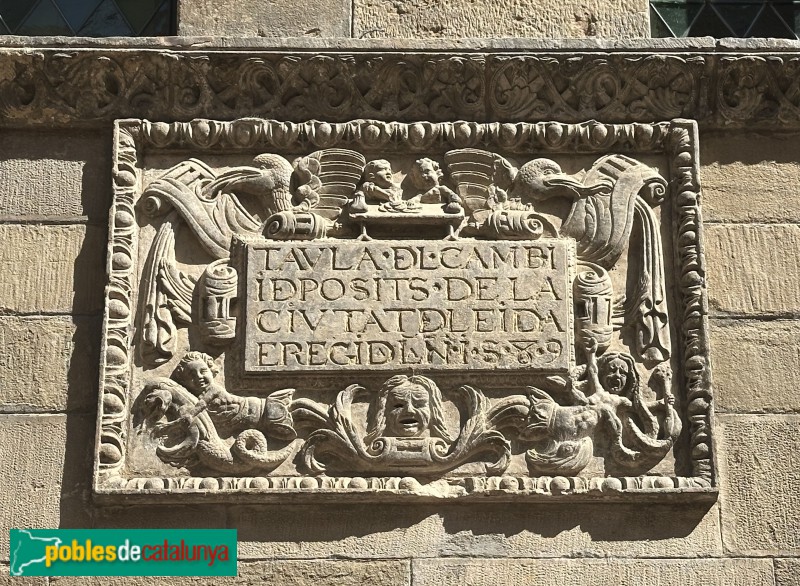 Lleida - La Paeria. Plafó de la Taula de Canvis