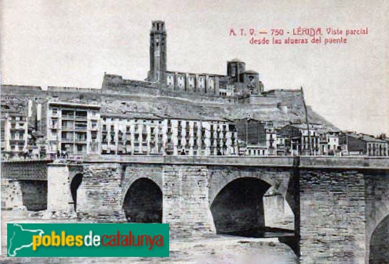 Lleida - Pont Vell. Postal de cap a 1905 Lleida - Pont Vell. Postal de cap a 1905