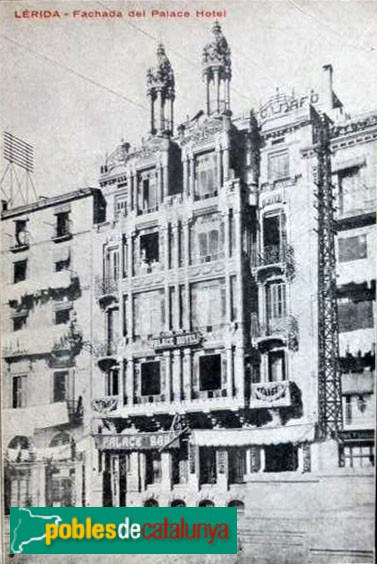 Lleida - Hotel Palace. Postal antiga