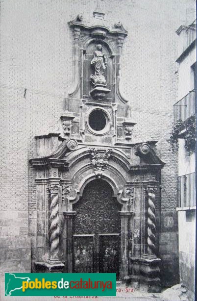 Lleida - Portada de l'Ensenyança. Postal antiga