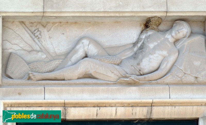 Lleida - Banc Vitalici. Relleu d'Enric Monjo