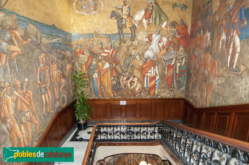 Lleida - Palau de la Diputació. Pintures murals de Jaume Minguell