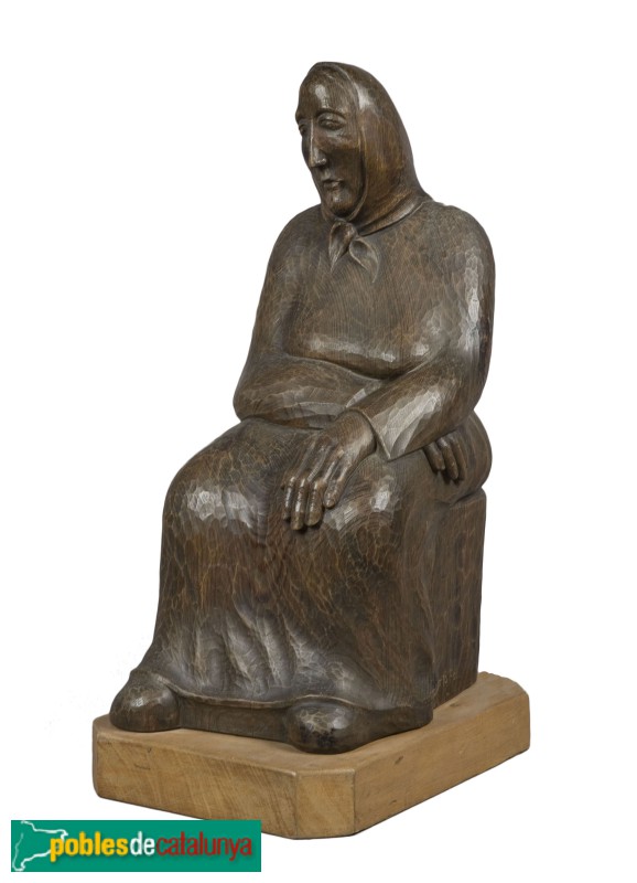Escultura <i>Pensativa</i>. Original en fusta al MNAC
