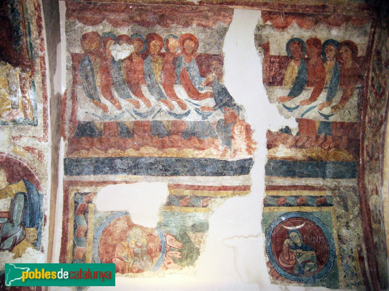 Bellver de Cerdanya - Església de Sant Andreu de Baltarga. Frescos dels arcs preabsidials, conservats al Museu Diocesà d'Urgell (Foto: <i>MarisaLR CC BY-SA 3.0</i>, 2008) Bellver de Cerdanya - Església de Sant Andreu de Baltarga. Frescos dels arcs preabsidials, conservats al Museu Diocesà d'Urgell