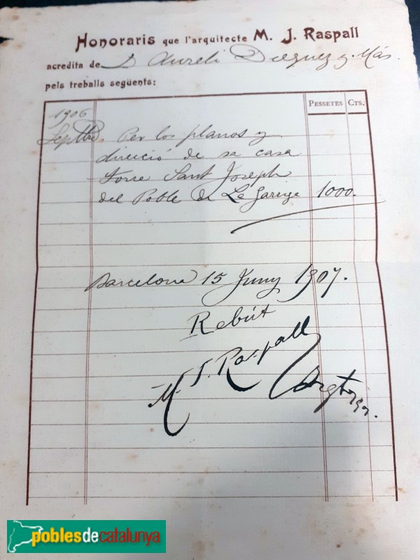 La Garriga - Torre Sant Josep. Fractura de l'arquitecte Raspall