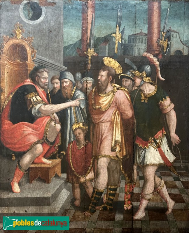 Lloret de Mar - Retaule renaixentista. Sant Romà davant del governador