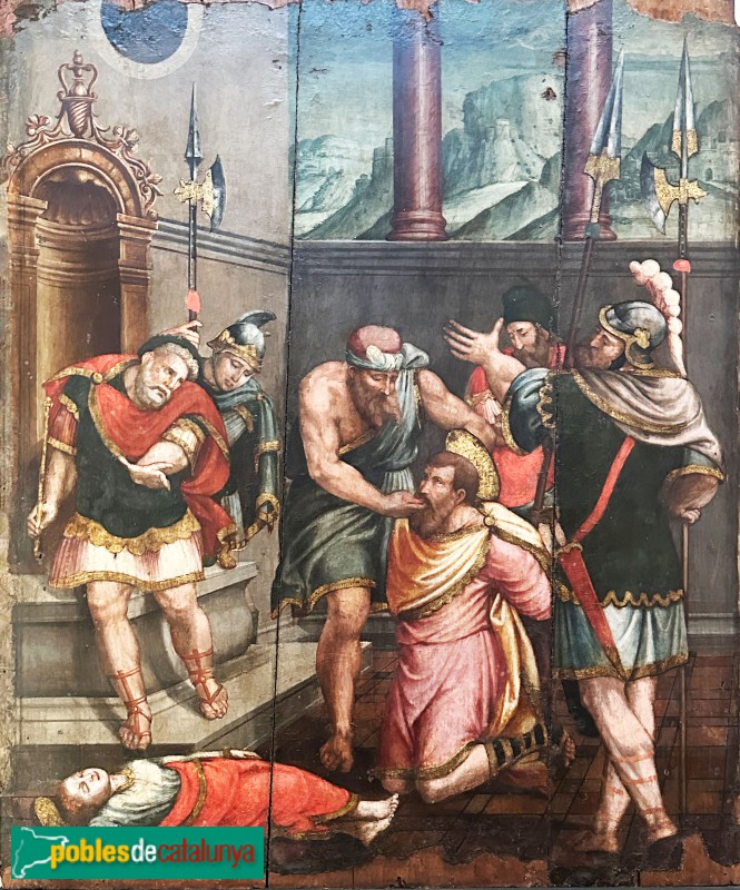 Lloret de Mar - Retaule renaixentista. A sant Romà li tallen la llengua