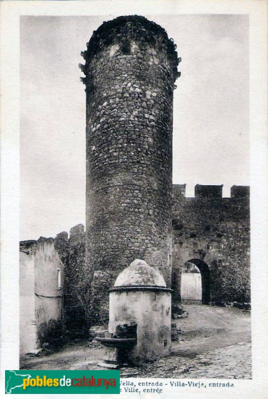 Tossa de Mar - Torre de les Hores. Postal antiga