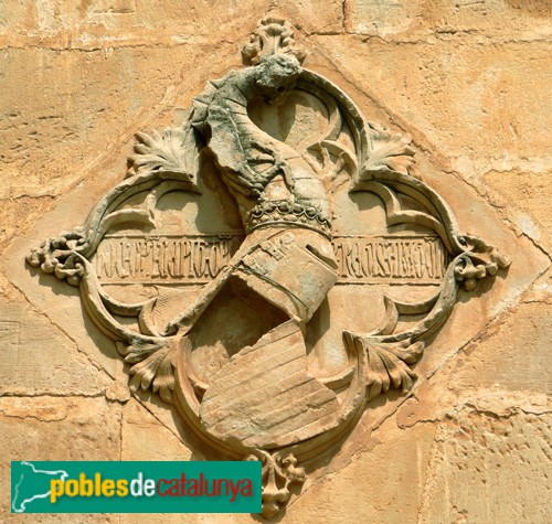 Monestir de Poblet - Porta Reial, armes de Pere el Cerimoniós