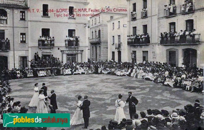 Lloret de Mar - Dansa de les Almorratxes. Postal antiga