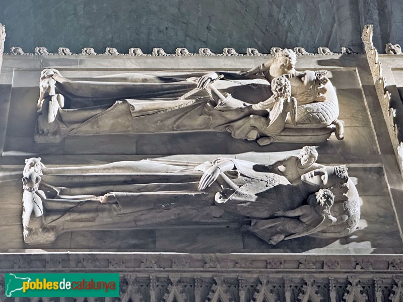 Monestir de Poblet - Sepulcres reials. Maria de Navarra i Elionor de Portugal