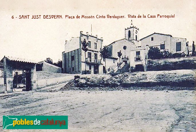 Sant Just Desvern - Església dels sants Just i Pastor. Postal antiga Sant Just Desvern - Església dels sants Just i Pastor. Postal antiga