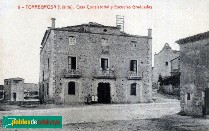 Torregrossa - Casa de la Vila. Postal antiga