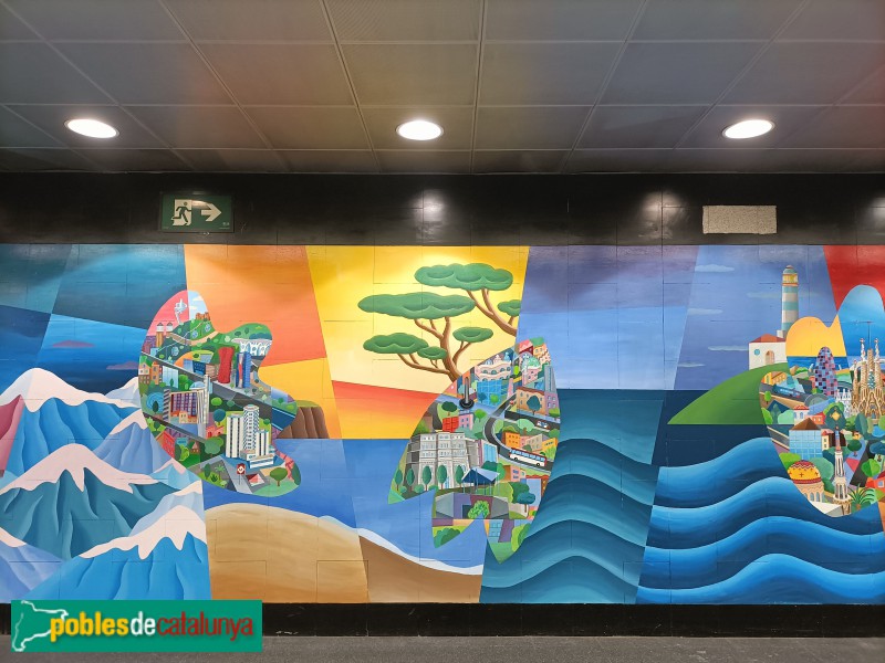 Barcelona - Mural <i>Els colors de l'agarïment</i>