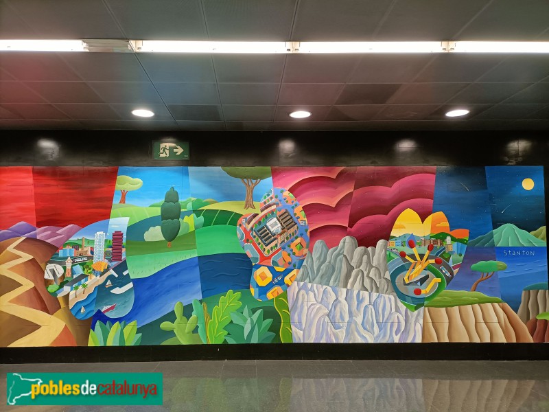 Barcelona - Mural <i>Els colors de l'agarïment</i>