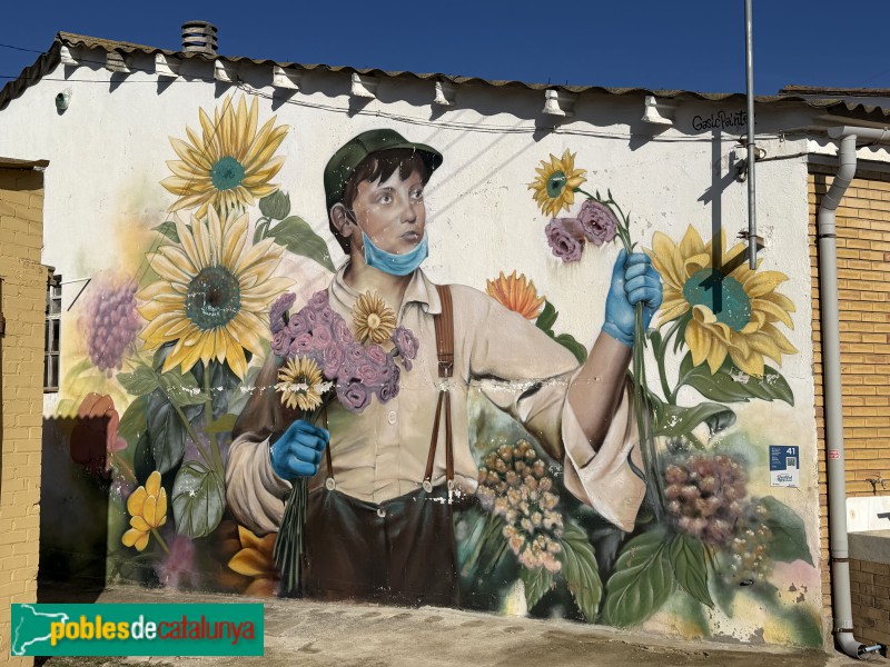 Torrefarrera - Mural <i>El nen de les flors en temps difícils</i> (Gasic Painter, 2021)