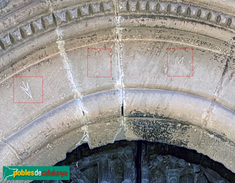 Torrebesses - Església de Sant Salvador. Marques de picapedrer