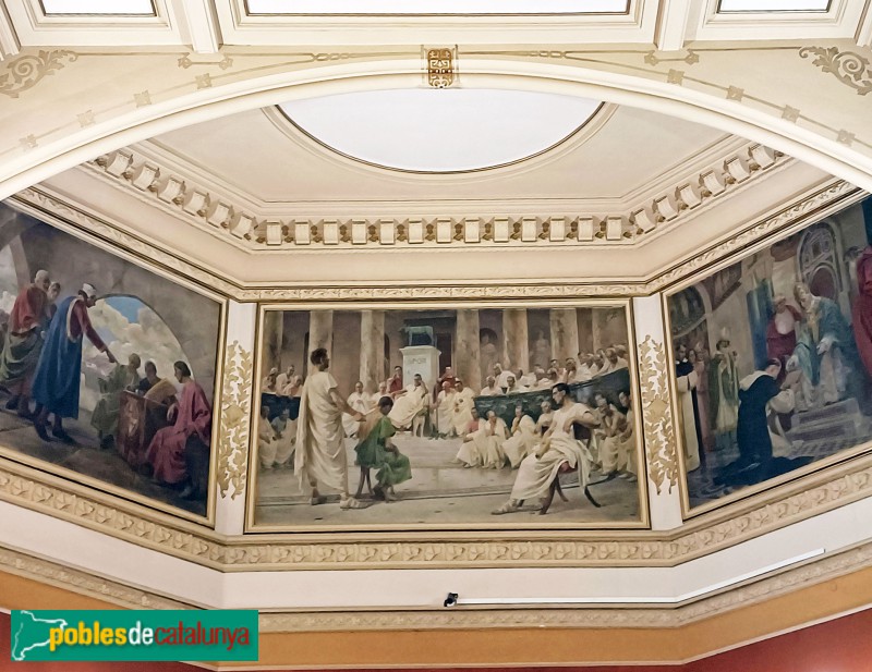 Barcelona - Palau de Justícia. Antiga Sala Primera. Pintures d'Enrique Simonet (Foto: Anna Corcoll, 2025) Barcelona - Palau de Justícia. Antiga Sala Primera. Pintures d'Enrique Simonet