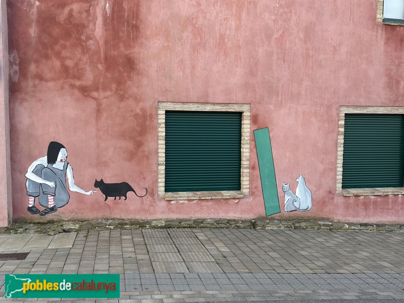 L'Esquirol - Mural <i>Lletres vives del poble</i>