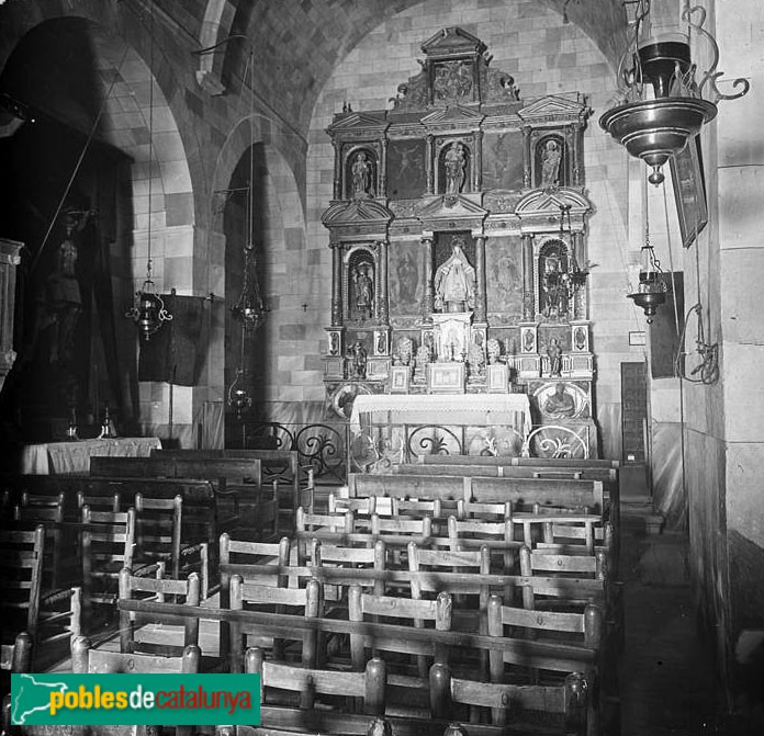 Bellvei - Església de Santa Maria (Foto: <i>Josep Salvany -Fons Salvany. Biblioteca de Catalunya-</i>, 1918) Bellvei - Església de Santa Maria