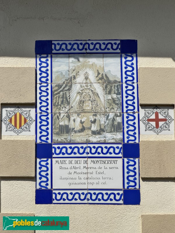 Taradell - Plafó ceràmic de la Mare de Déu de Montserrat (segle XX)