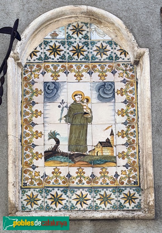 Taradell - Plafó ceràmic de Sant Antoni de Pàdua (segle XVIII)