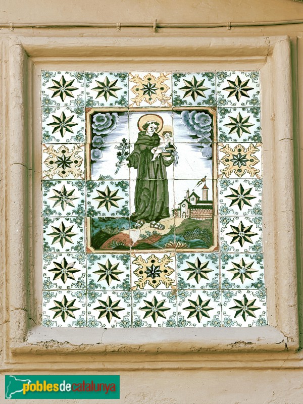 Taradell - Plafó ceràmic de Sant Antoni de Pàdua (segle XVIII)