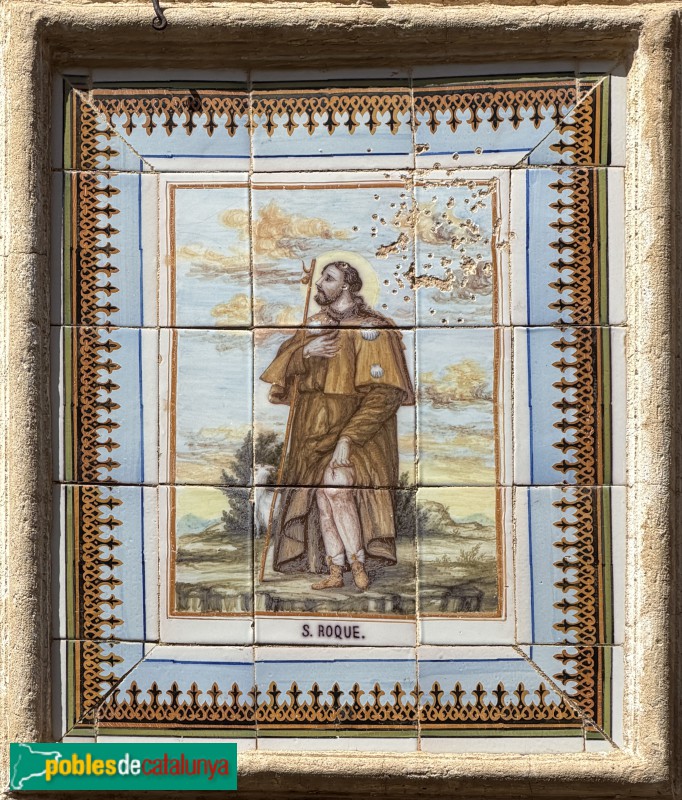 Taradell - Plafó ceràmic de Sant Roc (segle XIX)