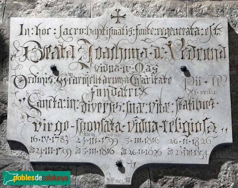 Església de Santa Maria del Pi. Relleu de Santa Joaquima de Vedruna