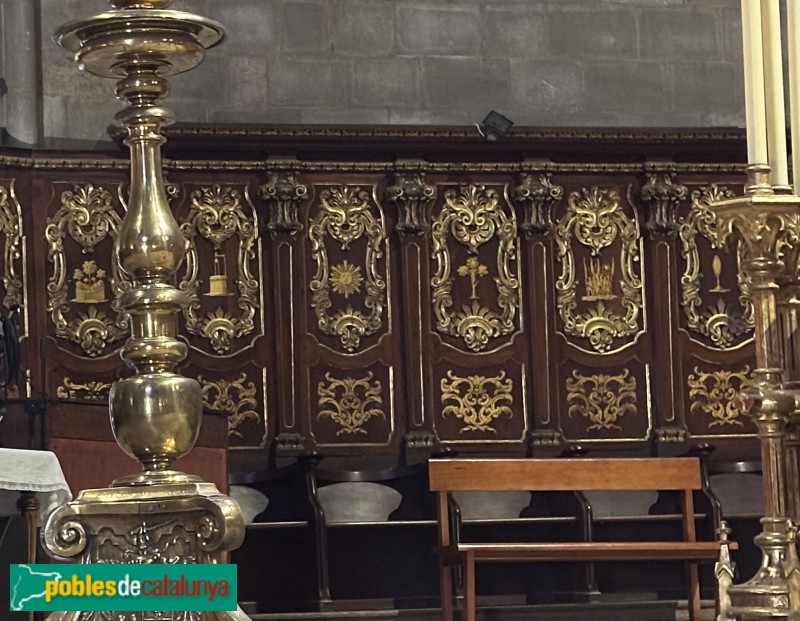 Barcelona - Església de Santa Maria del Pi. Cadirat del cor
