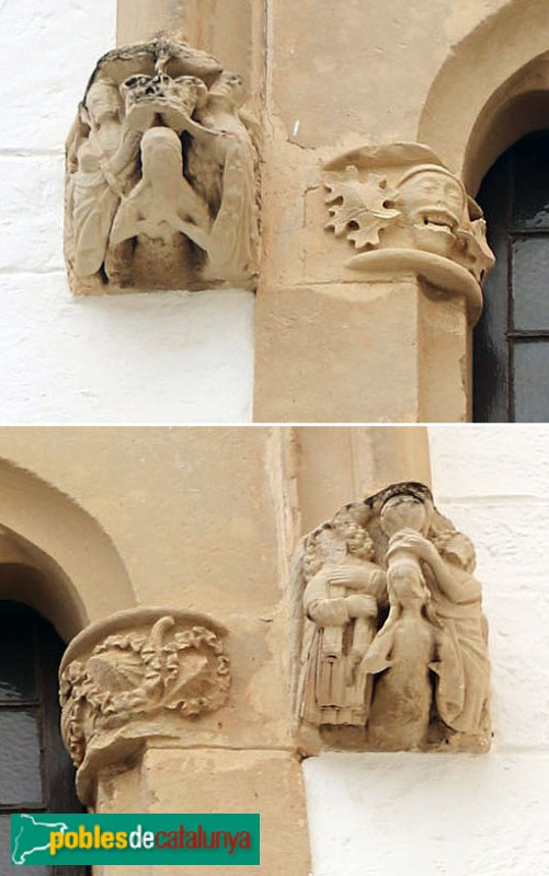 Sitges - Palau Maricel de Mar. Façana de Sant Miquel. Mènsules de la finestra