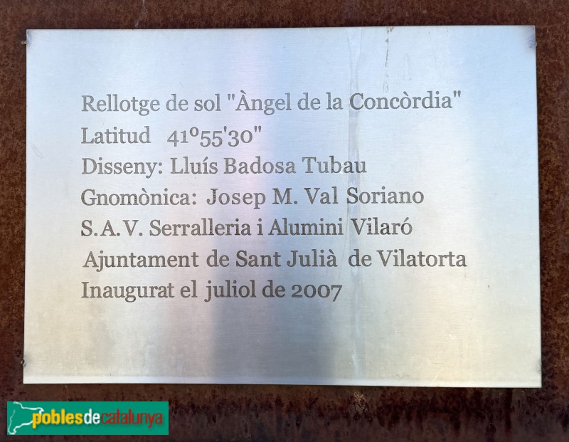 Sant Julià de Vilatorta - Rellotge de sol Àngel de la Concòrdia