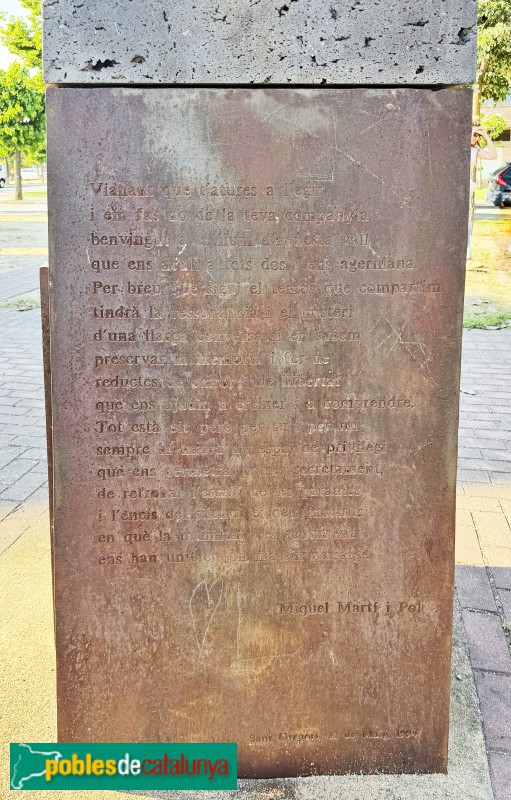 Sant Gregori - Monument a Miquel Martí Pol