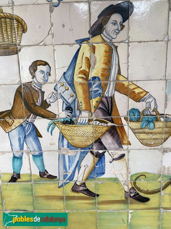 Sitges - Palau Maricel de Terra. Plafons de cuines (ceràmica valenciana, 1770-80)